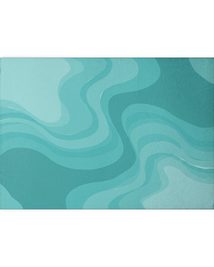 Tif Green Wavey 8" x 11" Glass Cutting Board