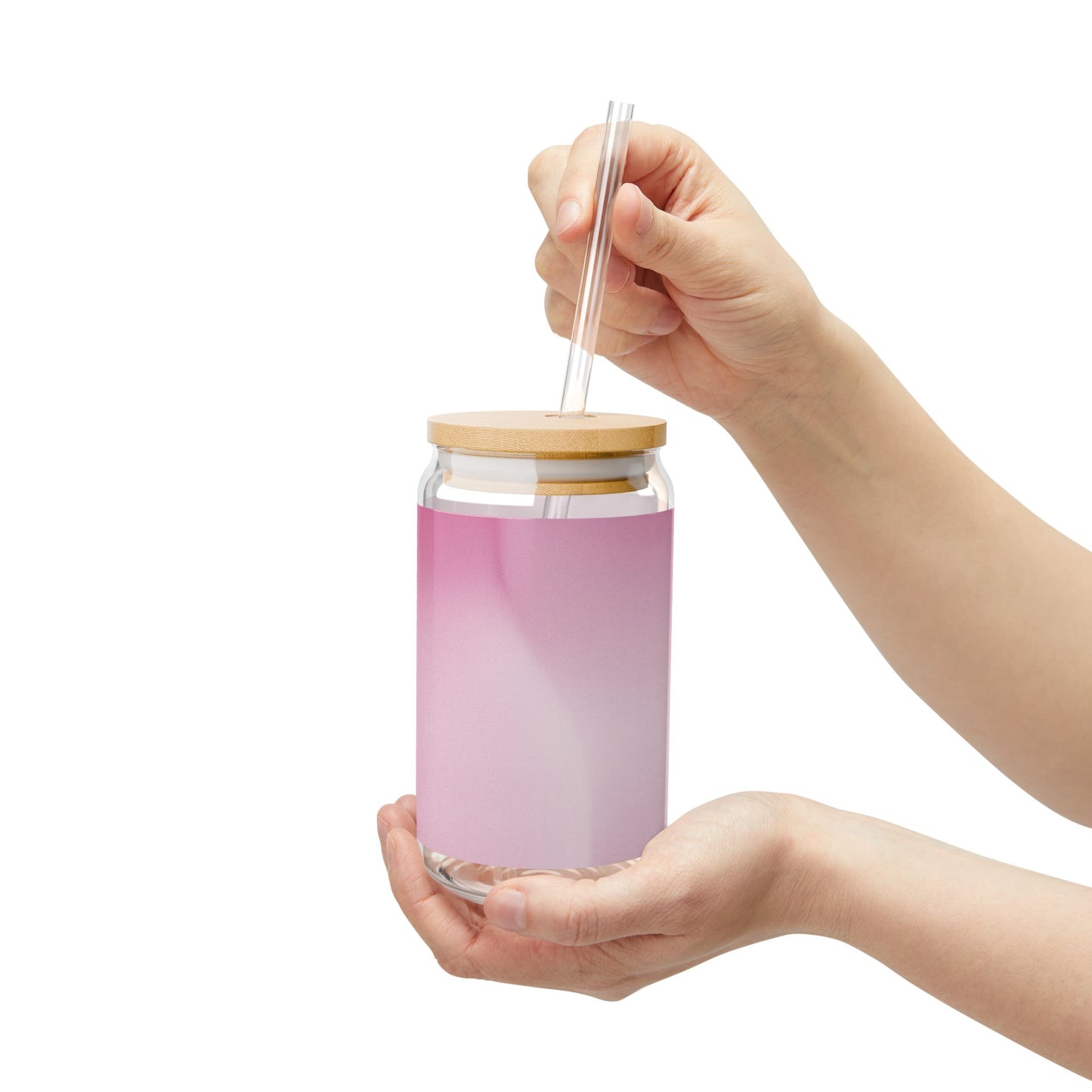 Pink Blush Fade Sipper Glass, 16oz