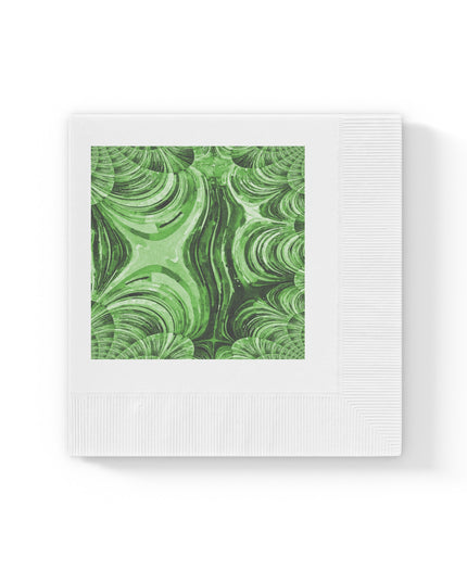 Uzi Spiral Mint Pastel White Coined Napkins, 4.8" x 4.8"