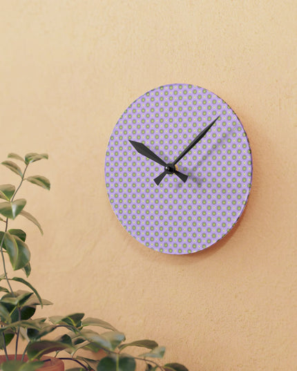 Magenta Star-crossed Bodies Acrylic Round Wall Clock, 8" x 8"