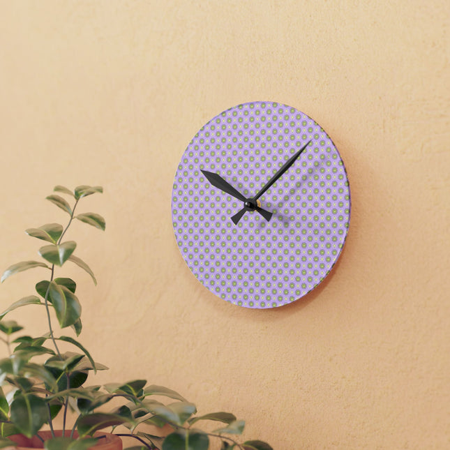 Magenta Star-crossed Bodies Acrylic Round Wall Clock, 8" x 8"