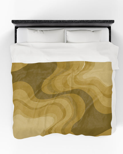 Brown Wavey Velveteen Plush Blanket, 60" x 80"