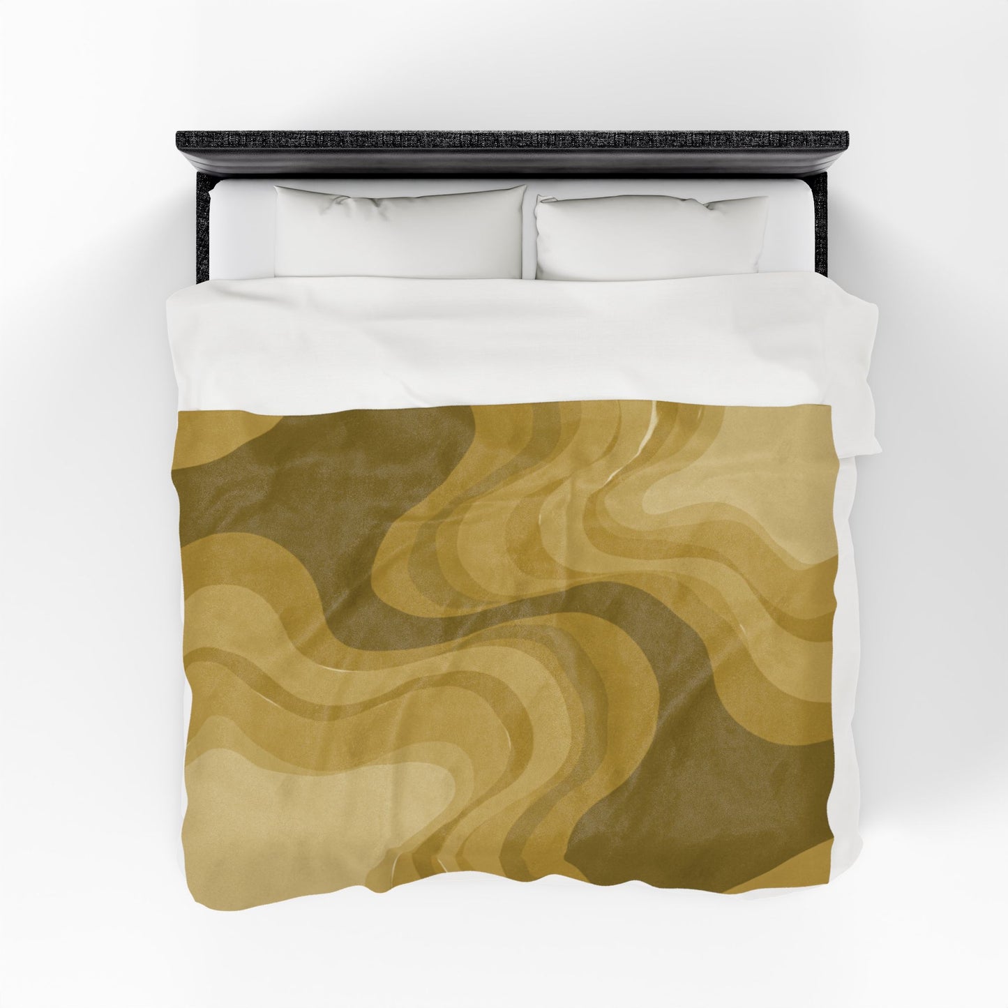 Brown Wavey Velveteen Plush Blanket, 60" x 80"