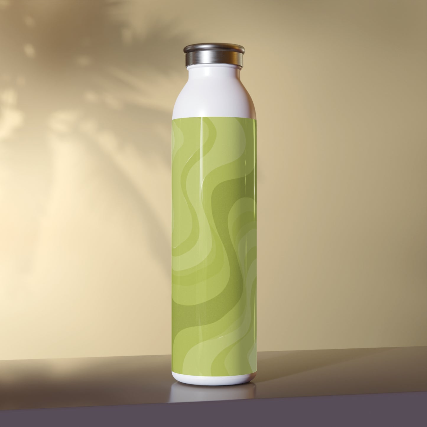 Lemon Wavey Slim Water Bottle, 20 oz White