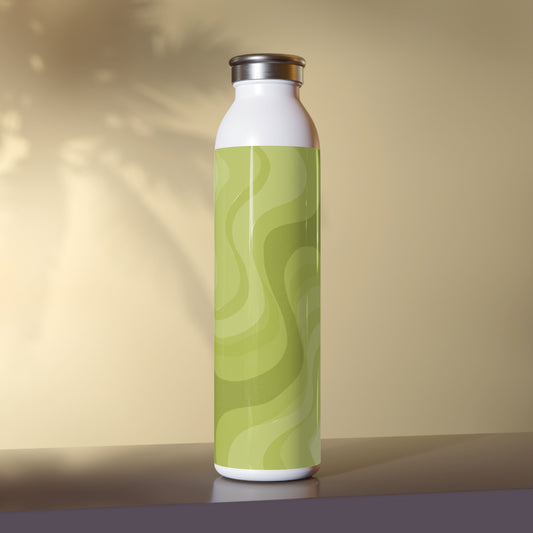 Lemon Wavey Slim Water Bottle, 20 oz White