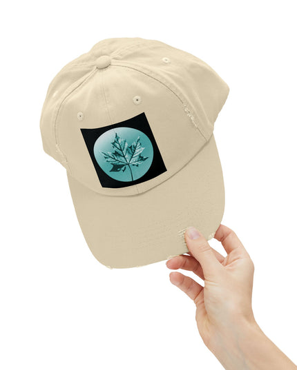 Tif Green Maple Leaf Unisex Distressed Cap