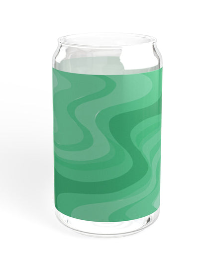 Mint Green Wavey Sipper Glass, 16oz