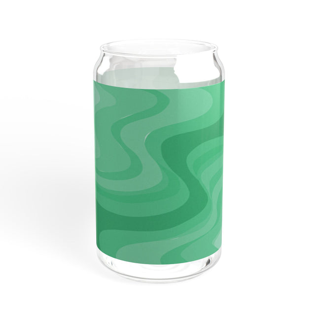 Mint Green Wavey Sipper Glass, 16oz