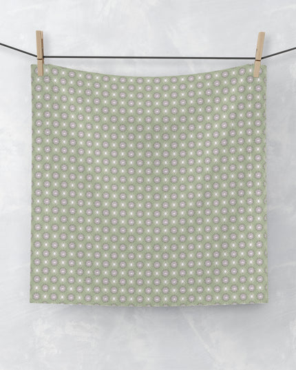 Olive Star-crossed Bodies Face Towel, 13" x 13"