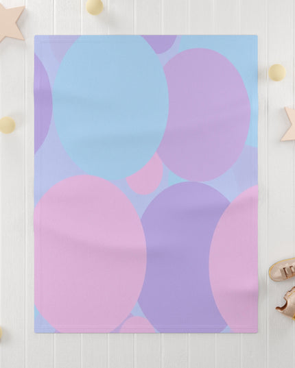 Pastel Purple and Mauve Patches Soft Fleece Baby Blanket, 30" x 40"
