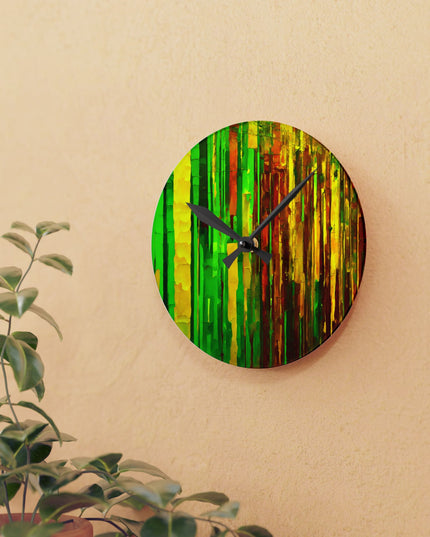 Striped Beta Acrylic Round Wall Clock, 8" x 8"