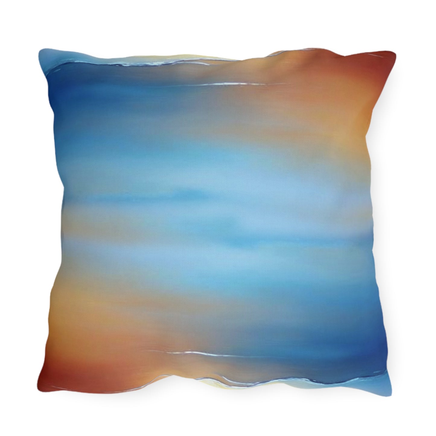 Blue Sea Red Orange Fog 20" x 20" Outdoor Pillows