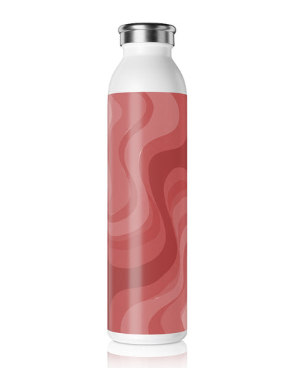 Power Red Wavey Slim Water Bottle, 20 oz White