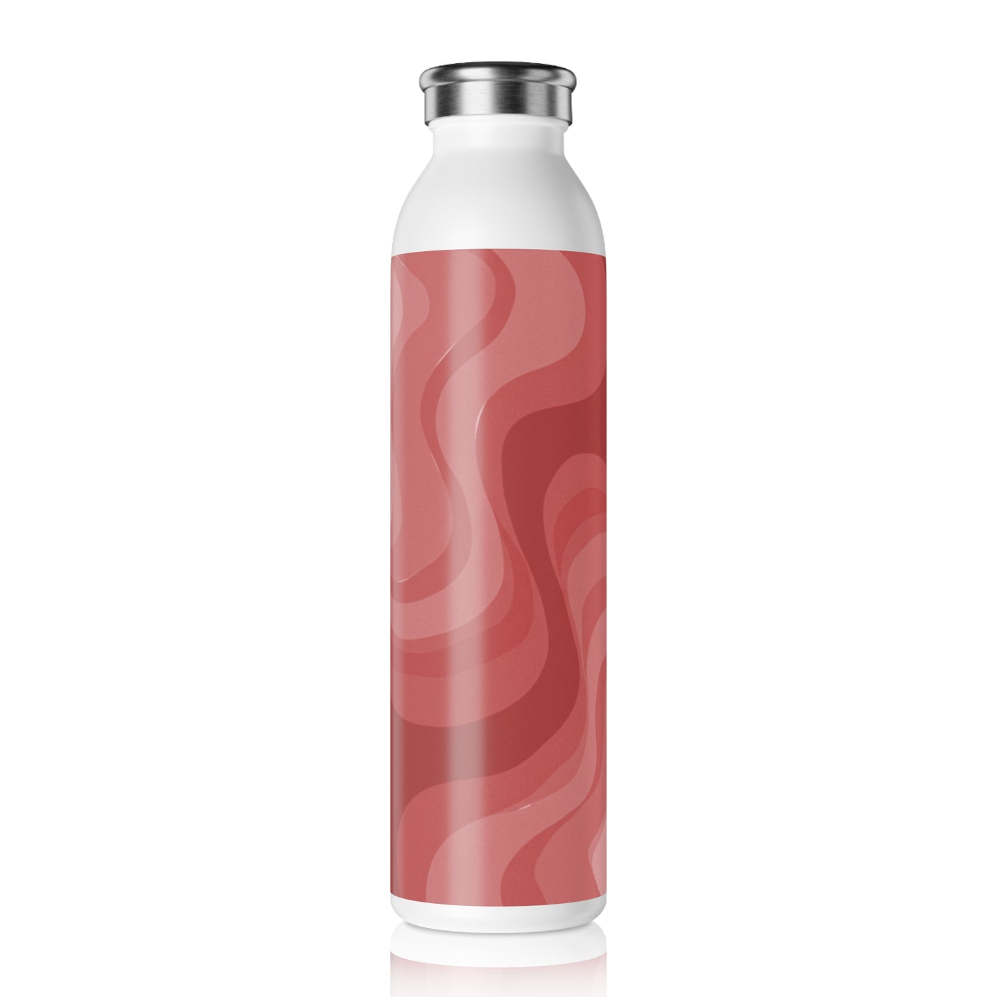 Power Red Wavey Slim Water Bottle, 20 oz White