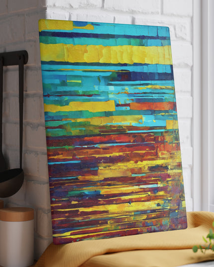 Striped Alpha 11" x 15" Glass Cutting Board
