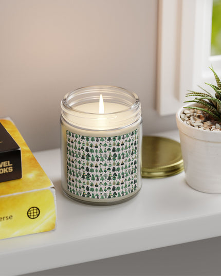 Mini Vintage Green Trees Scented Candles, Coconut Apricot Wax (9oz)