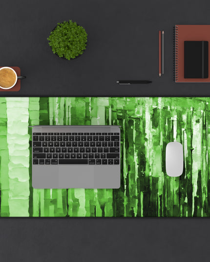 Striped Mint Pastel 16" x 32" Desk Mat