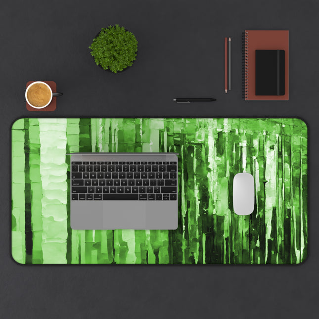 Striped Mint Pastel 16" x 32" Desk Mat