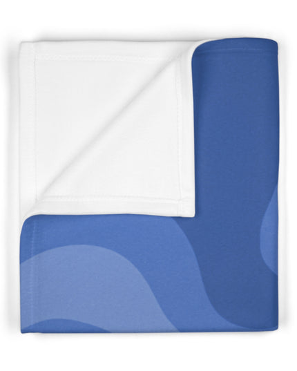 Deep Blue Wavey Soft Fleece Baby Blanket, 30" x 40"