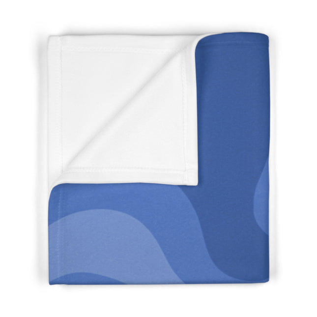 Deep Blue Wavey Soft Fleece Baby Blanket, 30" x 40"