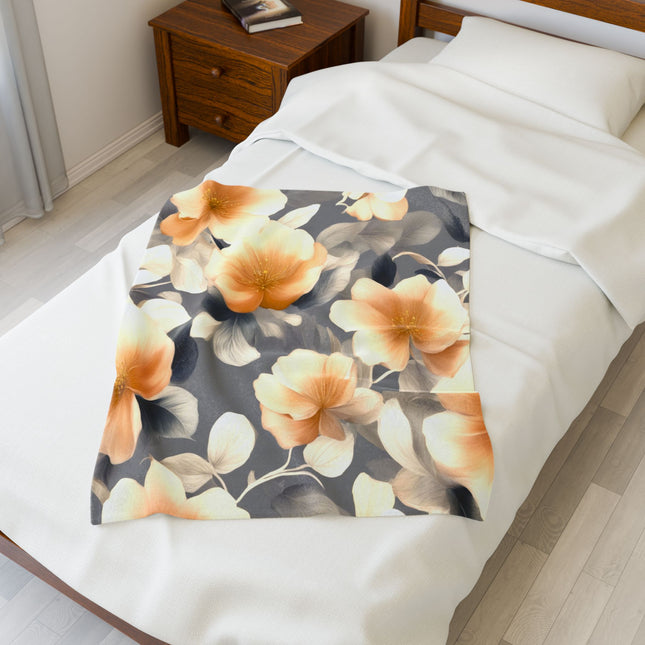 Soft Blossom Floral Bunch Velveteen Plush Blanket, 30" x 40"