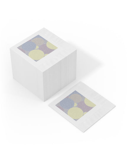 Pastel Soft Blue and Soft White Patches White Coined Napkins, 4.8" x 4.8"