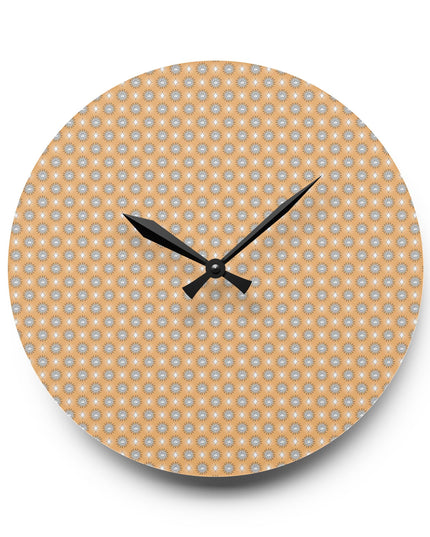 Tan Sunset Star-crossed Bodies Acrylic Wall Clock, Round or Square, 10.75" x 10.75"