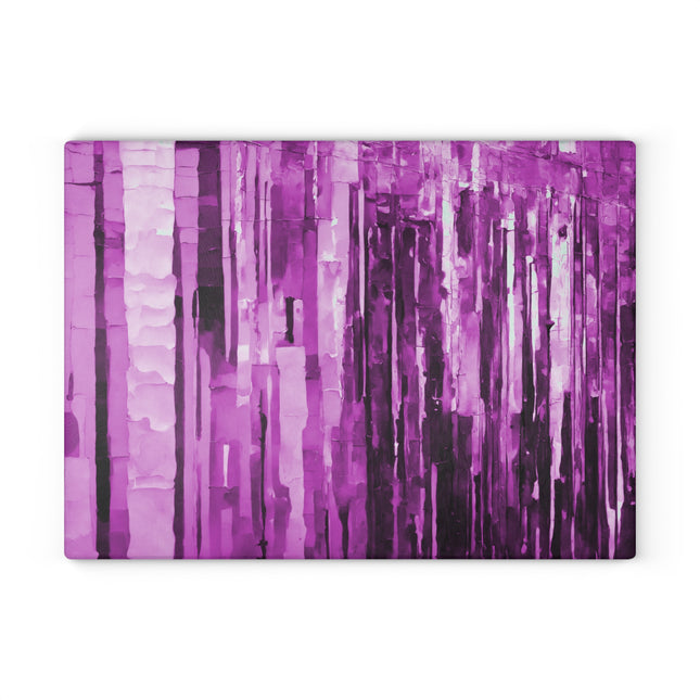 Striped Powder Lavender 11" x 15" Glass Cutting Board