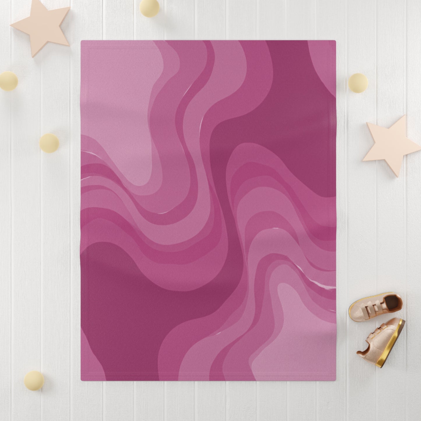 Pinky Mauve Wavey Soft Fleece Baby Blanket, 30" x 40"