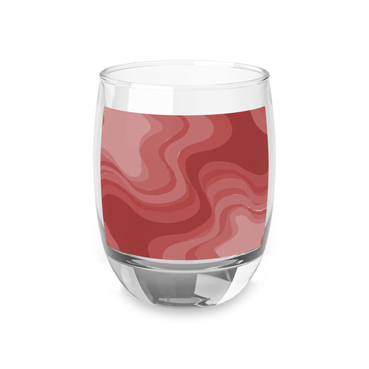 Power Red Wavey Whiskey Glass, 6 oz