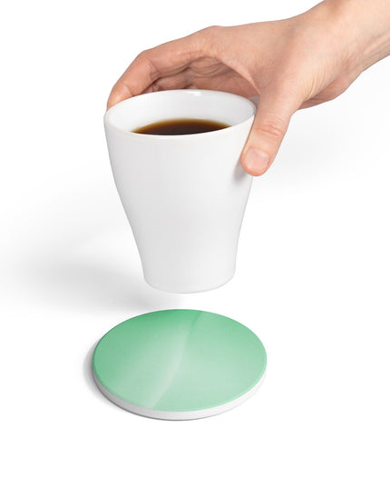 Mint Fade 4" x 4" Round Ceramic Coaster