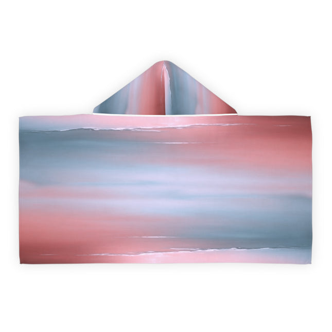 Gray Sea Pink Fog Youth Hooded Towel, 24" x 48"