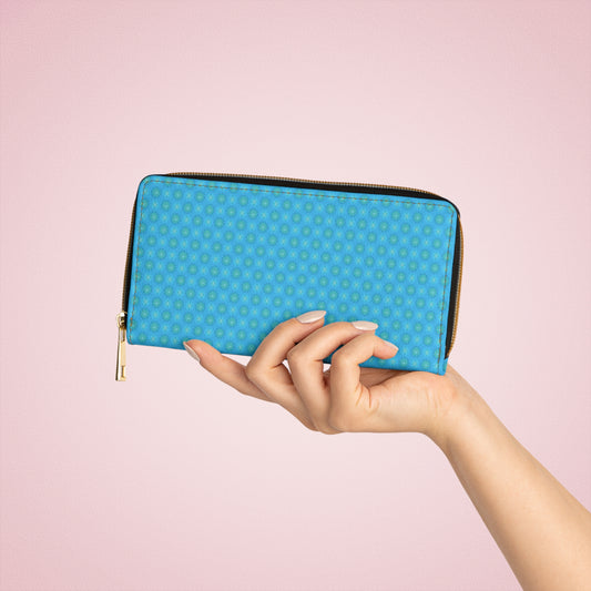 Light Blue Star-crossed Bodies Elegant Abstract Zipper Wallet - Stylish & Functional Accessory for Everyday Use