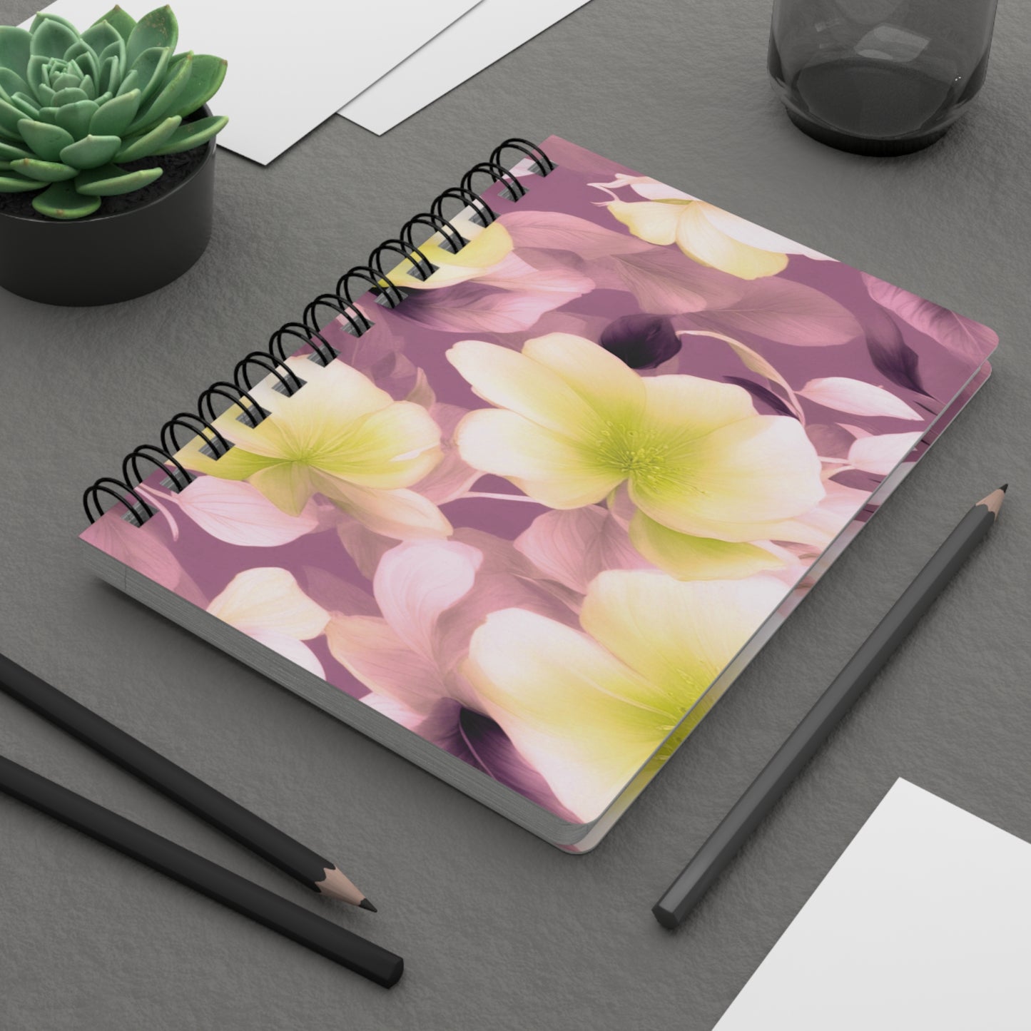 Lemon Blossom Floral Bunch Bound Journal, 5" x 7" 150 pages