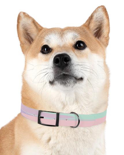Pastel Peach and Soft Green Patches Extra Large Dog Collar
