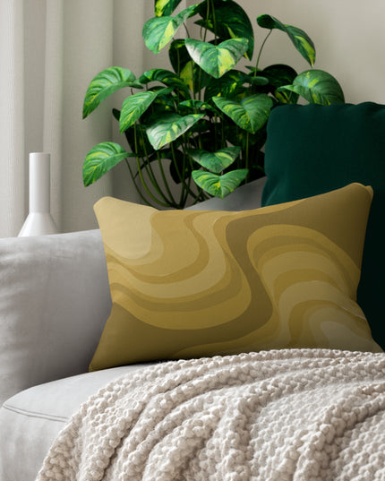 Brown Wavey Spun Polyester Lumbar Pillow, 20" x 14"