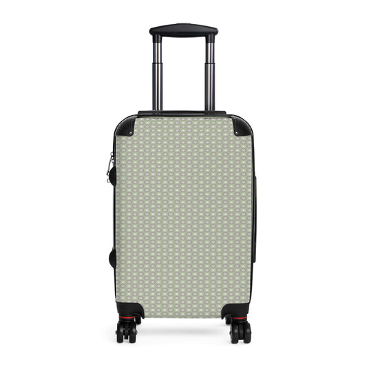 Olive Star-crossed Bodies Small Suitcase with built in lock, 4 double-wheels, telescopic handle, and ABS back hard-shell