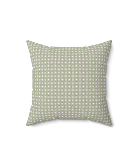 Olive Star-crossed Bodies Faux Suede Square Pillow, 14" x 14"