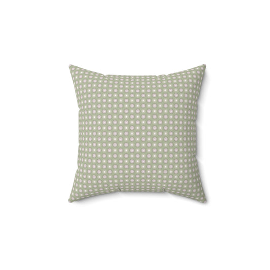Olive Star-crossed Bodies Faux Suede Square Pillow, 14" x 14"