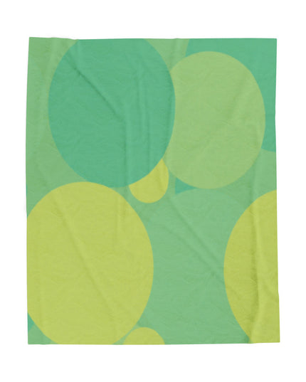 Pastel Green Patches Velveteen Plush Blanket, 50" x 60"