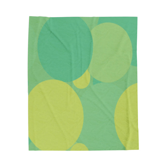Pastel Green Patches Velveteen Plush Blanket, 50" x 60"