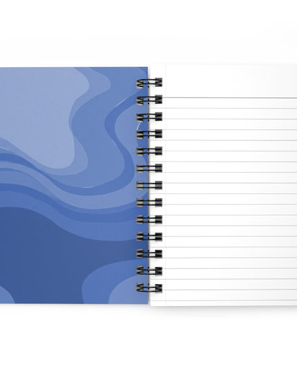 Deep Blue Wavey Spiral Bound Journal, 5" x 7" 150 pages