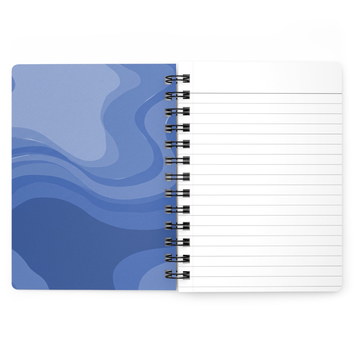Deep Blue Wavey Spiral Bound Journal, 5" x 7" 150 pages