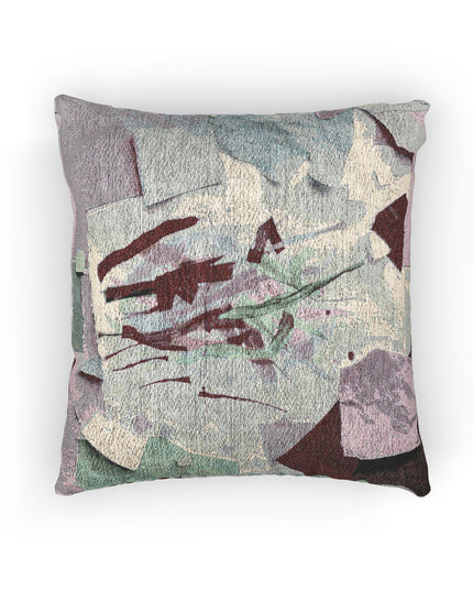 Deep Red Lavender Paper Paint Woven Pillow, 17" x 18"