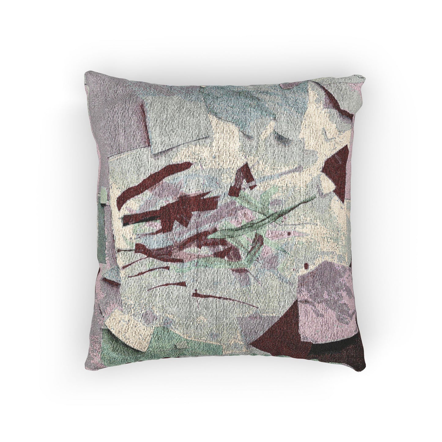 Deep Red Lavender Paper Paint Woven Pillow, 17" x 18"