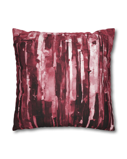 Striped Ruby Spun Polyester Square Pillowcase, 14" x 14"
