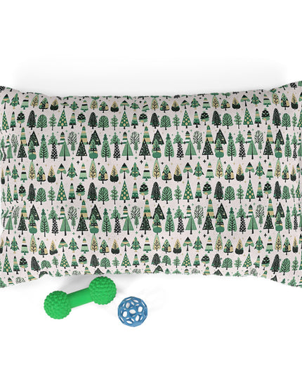 Mini Vintage Green Trees 28" × 18" Pet Bed