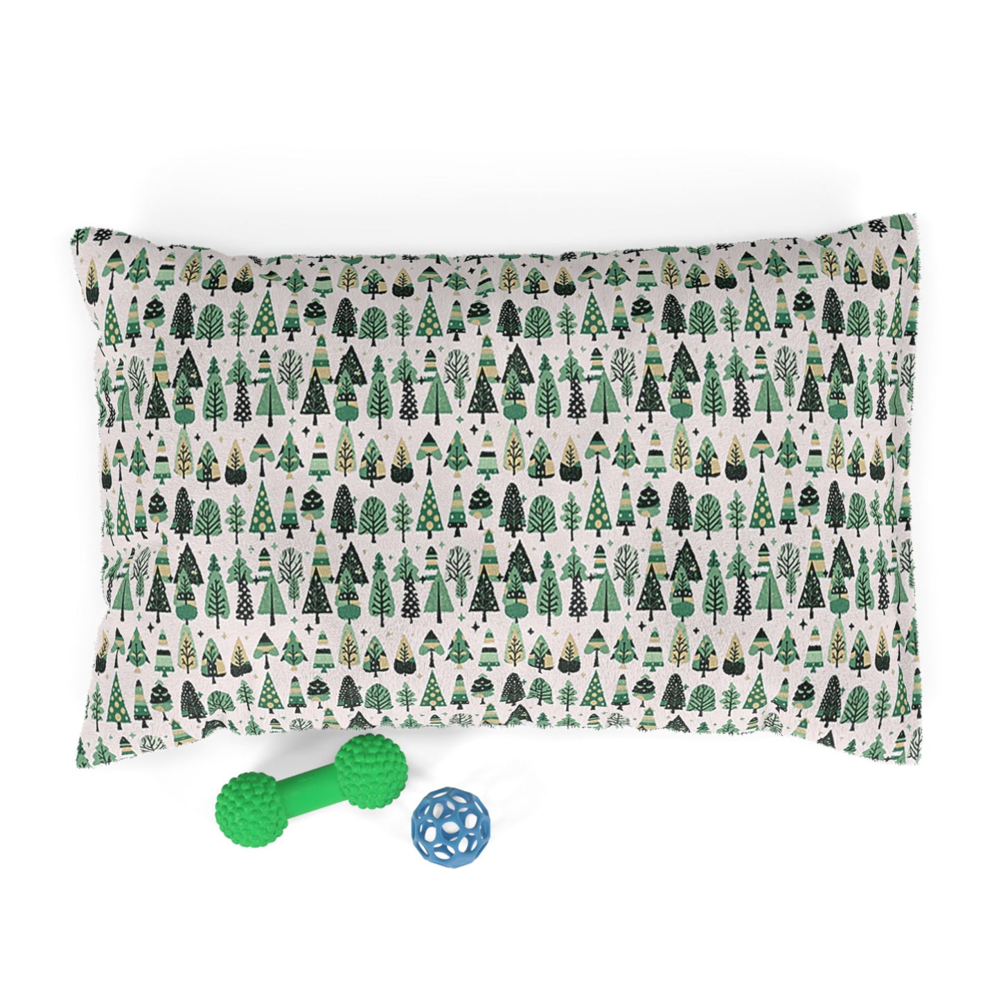 Mini Vintage Green Trees 28" × 18" Pet Bed