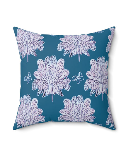 Lavender Floral Butterflies 18" x 18" Faux Suede Square Pillow