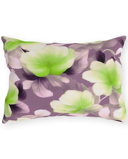 Lime Lavender Floral Bunch Outdoor Pillow, 20" x 14"